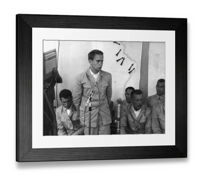Framed Print : Commander Lloyd Bucher Speaking at Press Conference