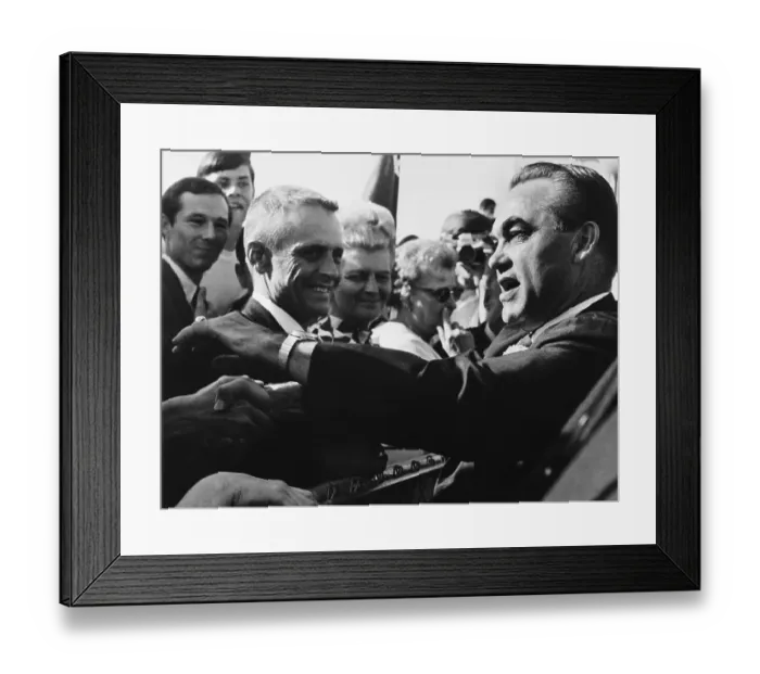 Framed Print : George Wallace Shakes Hands with Crowd Framed Print : George Wallace Shakes Hands with Crowd