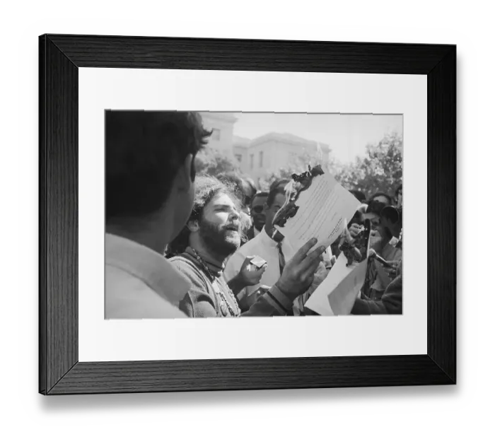 Framed Print : Jerry Rubin Burns Mayor Daley's Riot Report Framed Print : Jerry Rubin Burns Mayor Daley's Riot Report