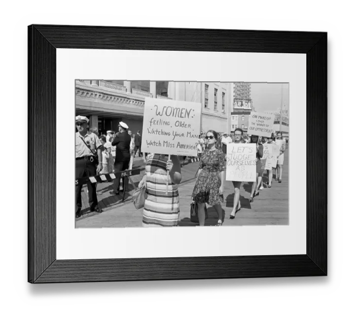 Framed Print : Protesters Picketing Miss America Pageant Framed Print : Protesters Picketing Miss America Pageant