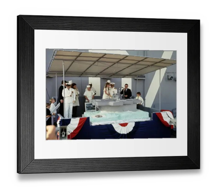 Framed Print : Caroline Kennedy Cutting Cake Framed Print : Caroline Kennedy Cutting Cake