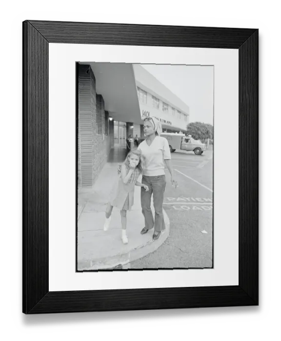 Framed Print : Eartha Kitt Walking with Daughter Kitt McDonald Framed Print : Eartha Kitt Walking with Daughter Kitt McDonald