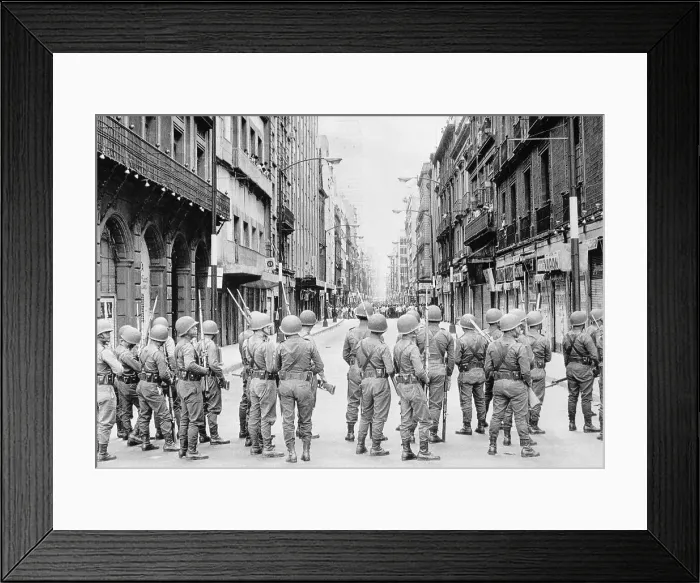Framed Print : Troops in Center of Mexico City