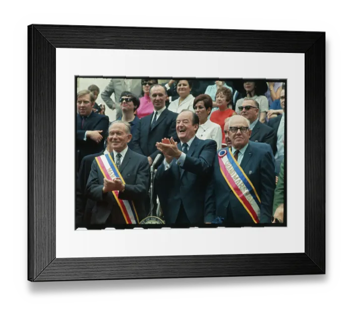 Framed Print : Hubert Humphrey Applauding