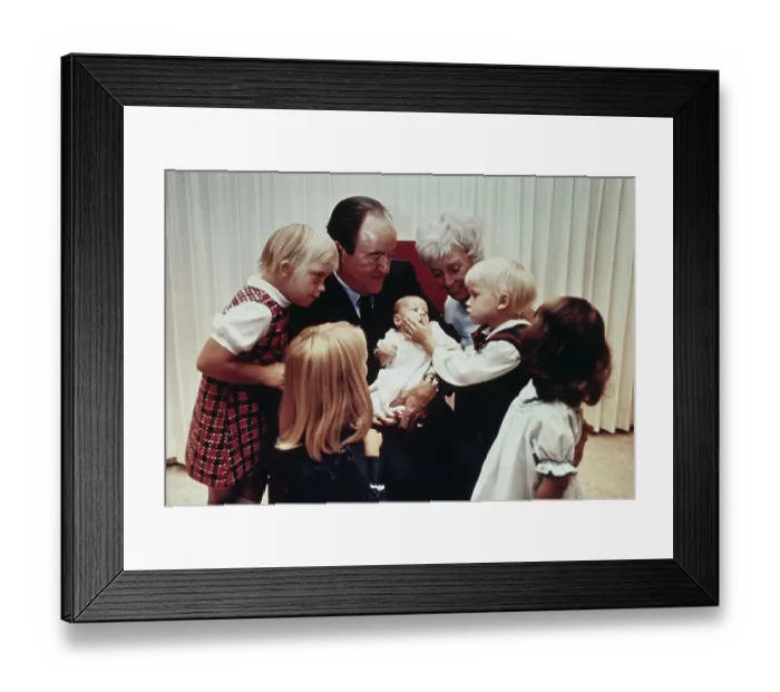 Framed Print : Hubert Humphrey And Wife With Granddaughters