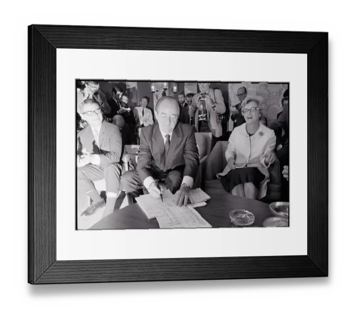 Framed Print : Hh Humphrey Tallies Votes W / Others Framed Print : Hh Humphrey Tallies Votes W / Others