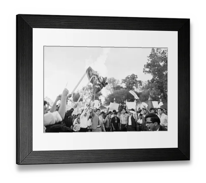 Framed Print : Mexican Protesters with Signs Demonstrate Framed Print : Mexican Protesters with Signs Demonstrate
