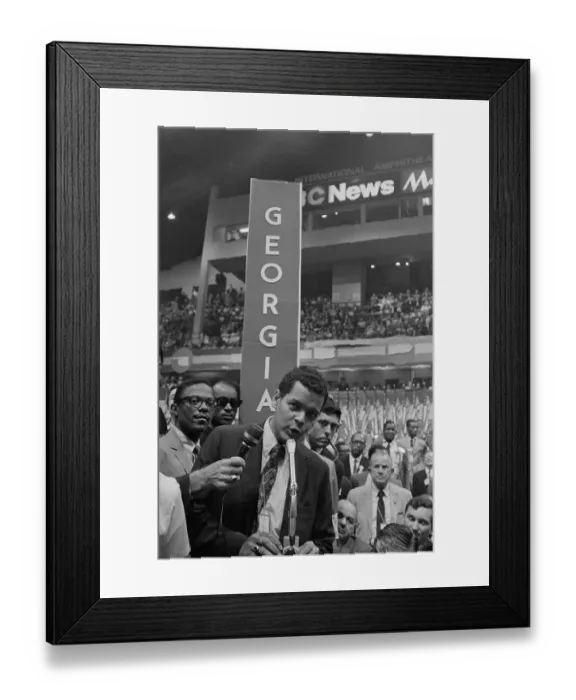 Framed Print : Young Julian Bond Speaking At Microphone Framed Print : Young Julian Bond Speaking At Microphone