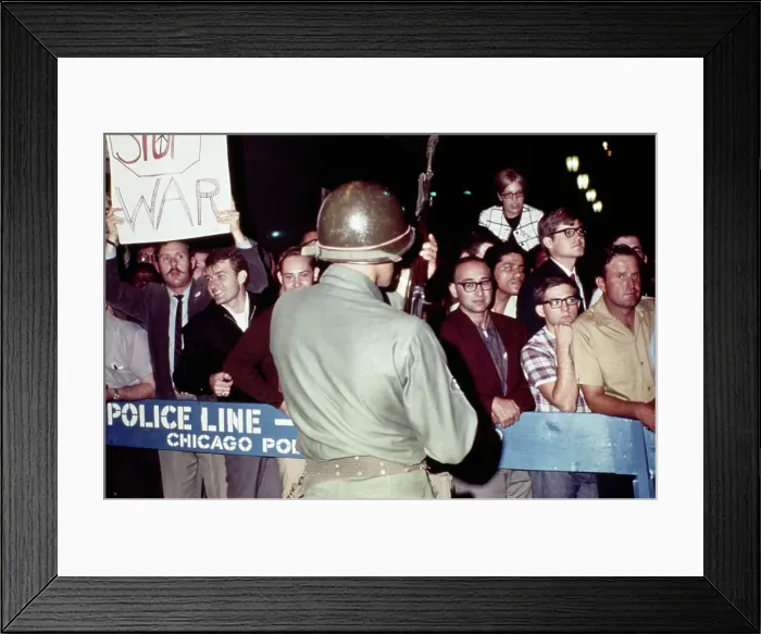 Framed Print : National Guard Soldier Facing Demonstrators Framed Print : National Guard Soldier Facing Demonstrators