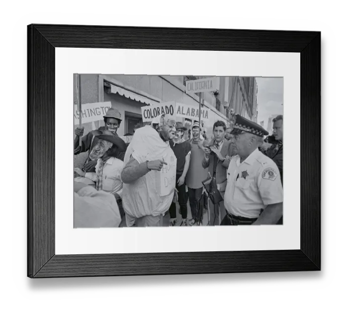 Framed Print : Yippie Having Confrontation with Policeman Framed Print : Yippie Having Confrontation with Policeman