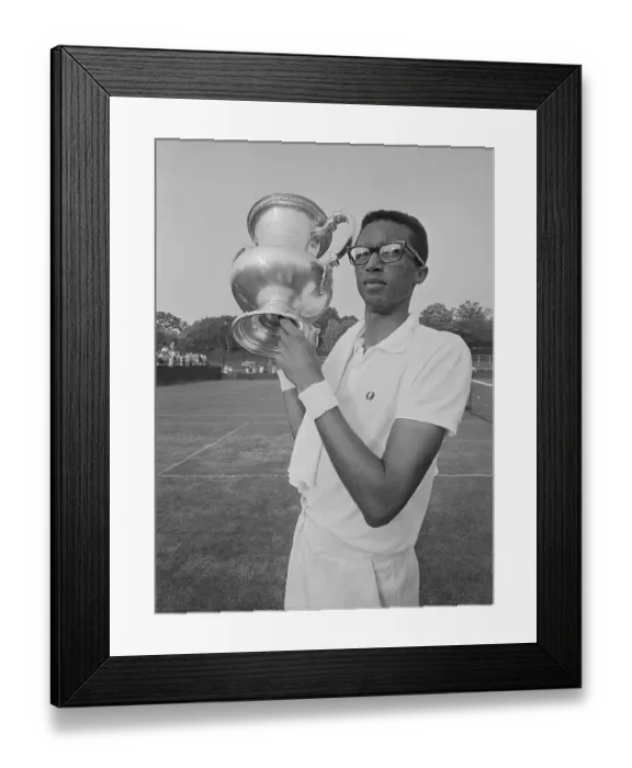 Framed Print : Arthur Ashe Holding Trophy Framed Print : Arthur Ashe Holding Trophy