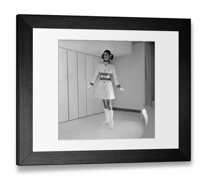 Framed Print : Model Wearing New 1968 Fall Fashion by Andre Courreges Framed Print : Model Wearing New 1968 Fall Fashion by Andre Courreges