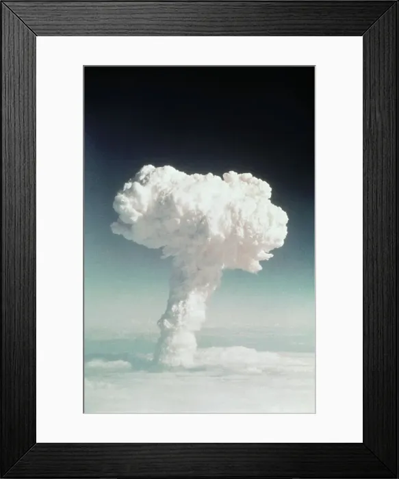 Framed Print : Mushroom Cloud Rising Over Ocean Framed Print : Mushroom Cloud Rising Over Ocean