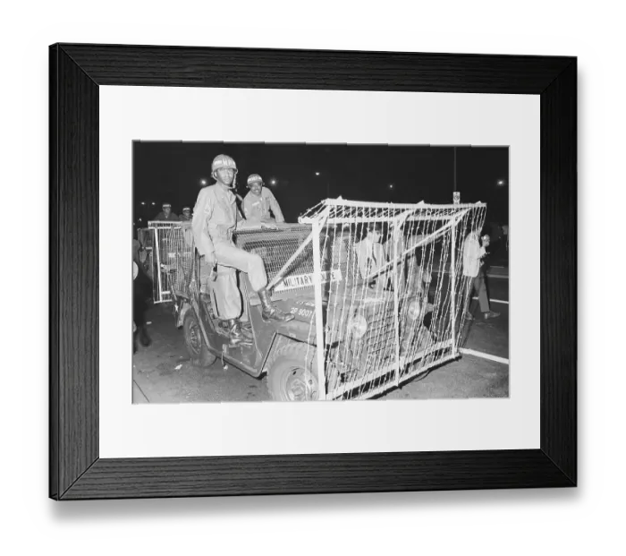 Framed Print : National Guardsmen on Riot Jeep at Chicago Convention Framed Print : National Guardsmen on Riot Jeep at Chicago Convention