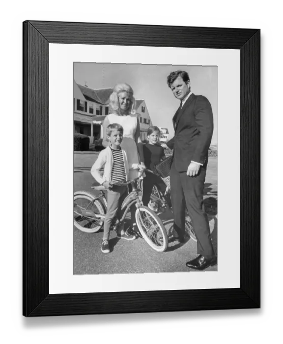 Framed Print : Edward Kennedy and His Family in Front of House Framed Print : Edward Kennedy and His Family in Front of House