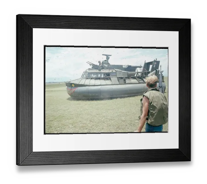 Framed Print : Hovercraft During Patrol at Canal Zone
