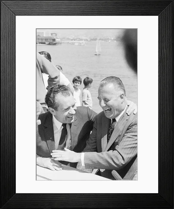 Framed Print : Richard Nixon Laughing with Spiro Agnew Framed Print : Richard Nixon Laughing with Spiro Agnew