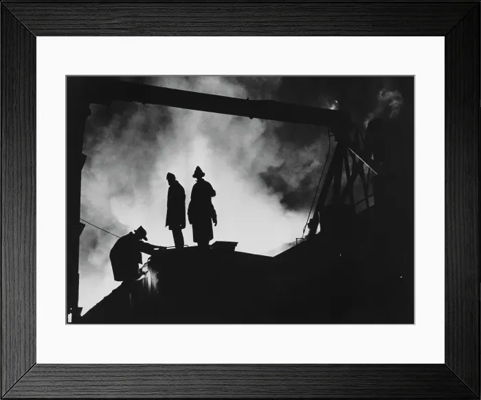 Framed Print : Firefighters Silhouetted by Fire Framed Print : Firefighters Silhouetted by Fire