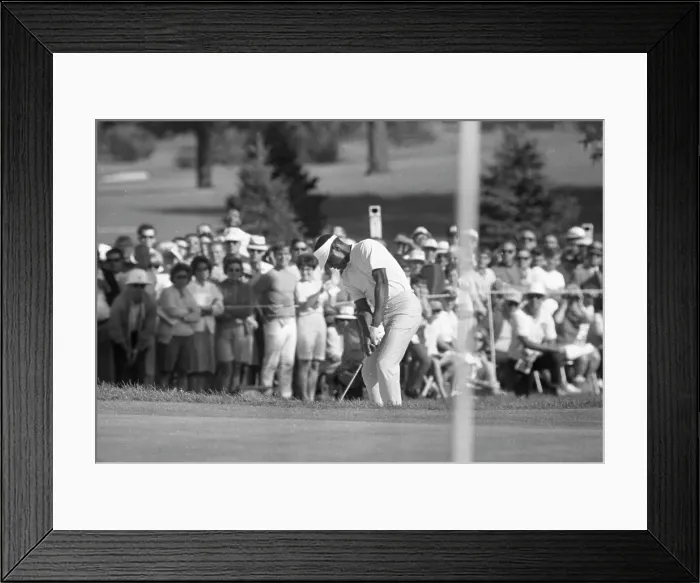 Framed Print : Lee Elder. Lee Edler is seen on the fourth hole of sudden death golf against Framed Print : Lee Elder. Lee Edler is seen on the fourth hole of sudden death golf against
