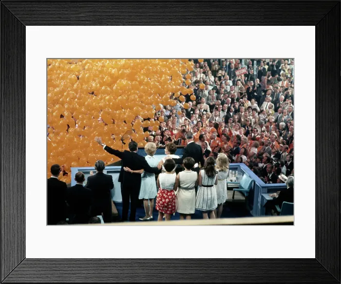 Framed Print : Balloons Fall As Nixon And Spiro Wave Framed Print : Balloons Fall As Nixon And Spiro Wave