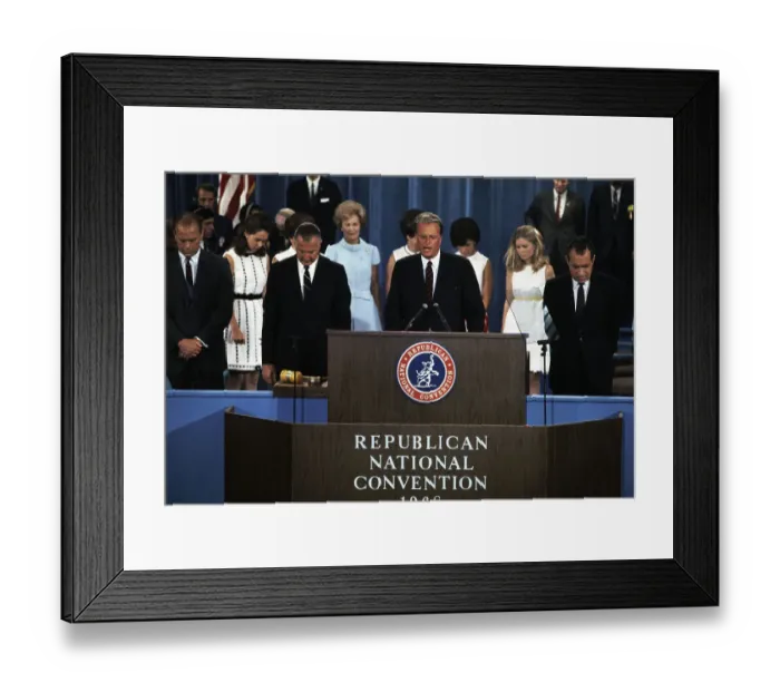 Framed Print : Billy Graham Praying at Republican National Convention Framed Print : Billy Graham Praying at Republican National Convention