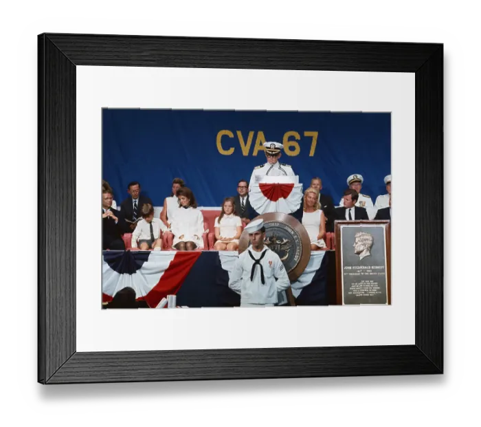 Framed Print : Kennedys at Commissioning of the USS John F. Kennedy Framed Print : Kennedys at Commissioning of the USS John F. Kennedy