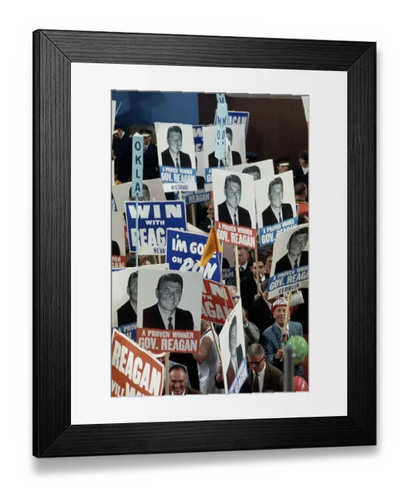 Framed Print : Ronald Reagan Placards