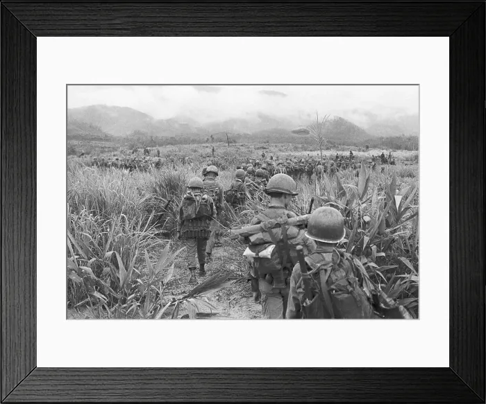 Framed Print : Soldiers Patrolling Through High Grass in Saigon Framed Print : Soldiers Patrolling Through High Grass in Saigon