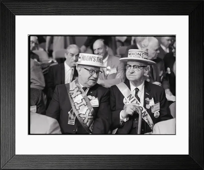 Framed Print : Elderly Men W / Nixon Support Paraphrenali Framed Print : Elderly Men W / Nixon Support Paraphrenali