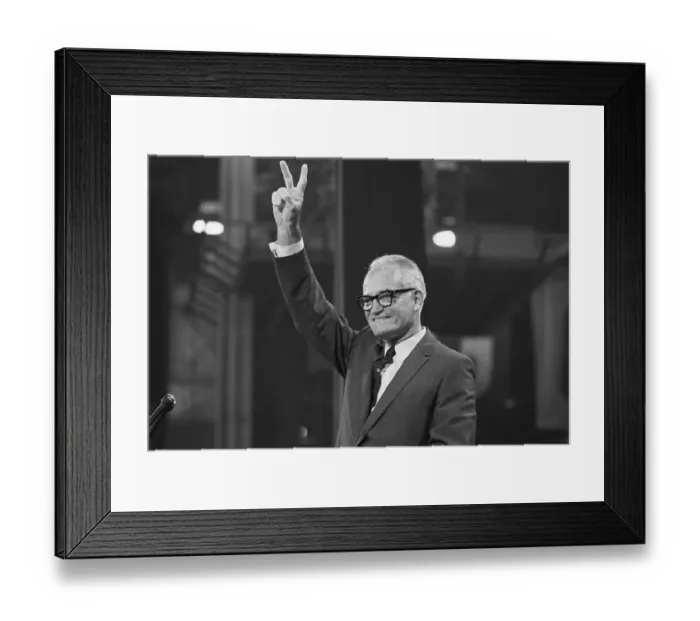 Framed Print : Barry Goldwater Giving Victory Sign Framed Print : Barry Goldwater Giving Victory Sign