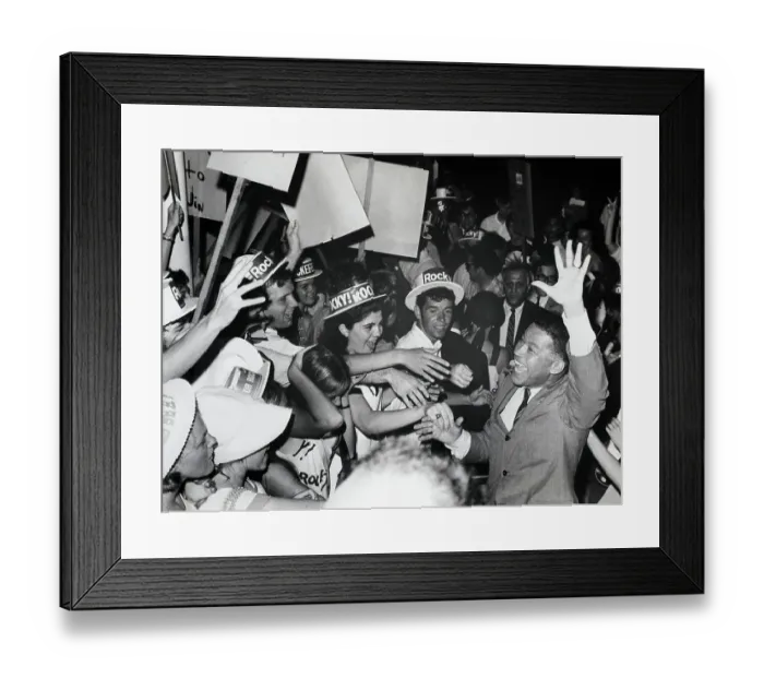 Framed Print : Sen. Brooke, Ma, Waves Greeting To Crowd Framed Print : Sen. Brooke, Ma, Waves Greeting To Crowd