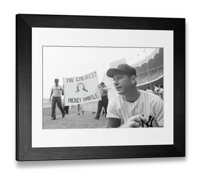 Framed Print : Mickey Mantle at Mantle Banner Day Framed Print : Mickey Mantle at Mantle Banner Day