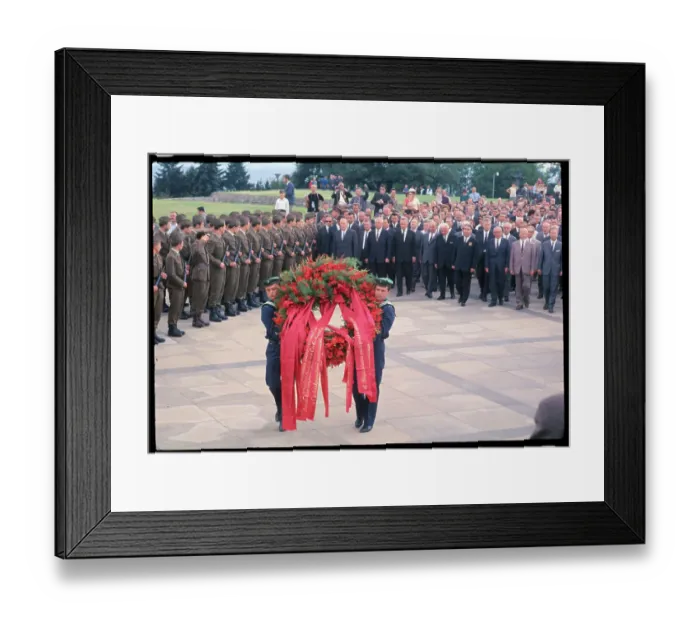 Framed Print : Brezhnev Leads Delegates For Czech Memorial Framed Print : Brezhnev Leads Delegates For Czech Memorial