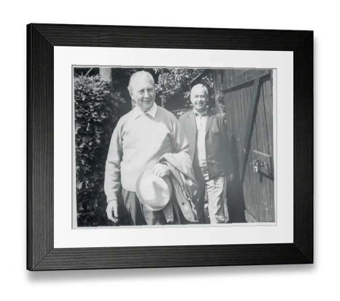 Framed Print : Chancellor Kurt George Kiesinger Outdoors with Bruno Heck Framed Print : Chancellor Kurt George Kiesinger Outdoors with Bruno Heck