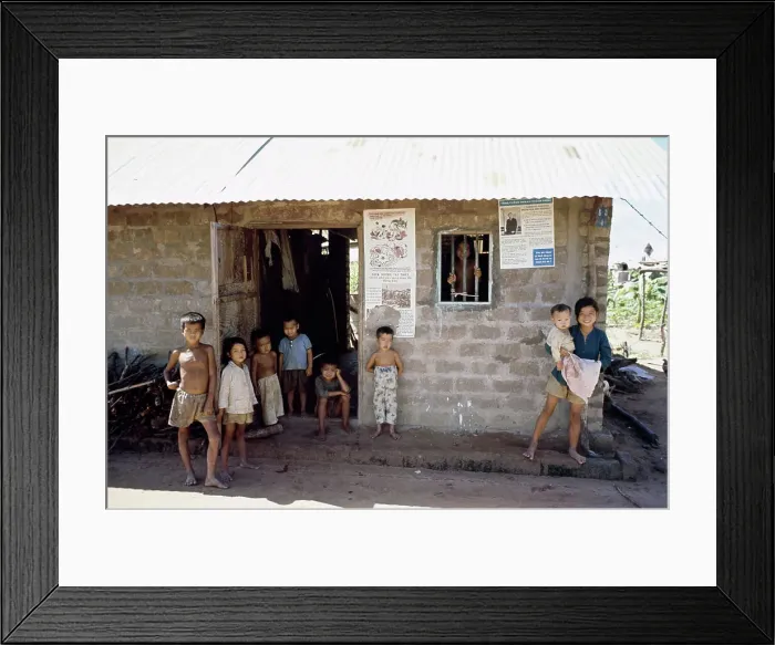 Framed Print : Children Outside Hut Framed Print : Children Outside Hut