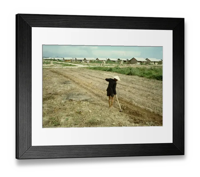 Framed Print : Traveler Walking Toward Hamlet Area Framed Print : Traveler Walking Toward Hamlet Area