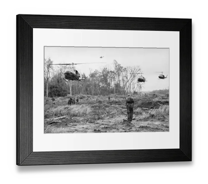 Framed Print : Helicopters Preparing to Land