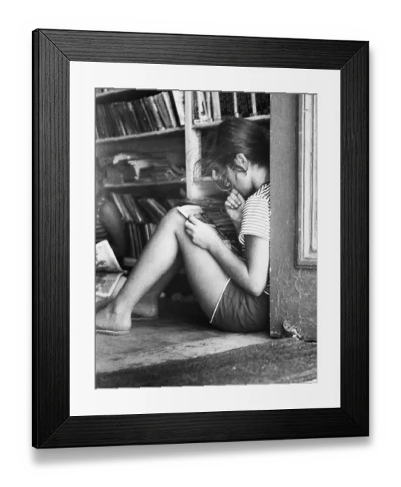 Framed Print : Caroline Kennedy Reading Framed Print : Caroline Kennedy Reading