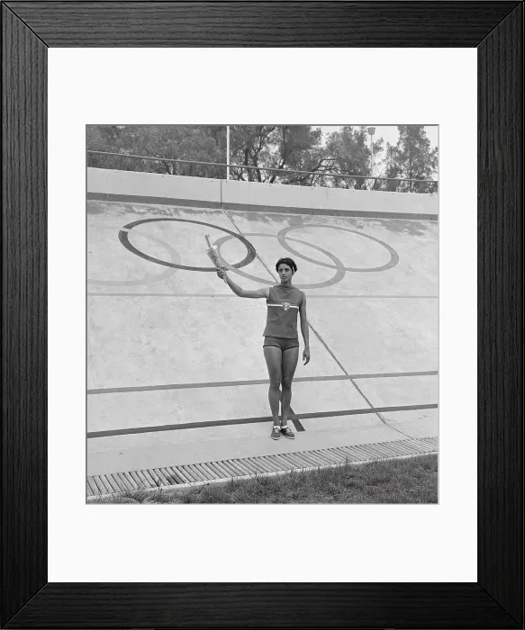 Framed Print : Enriqueta Basilio Carrying Olympic Torch Framed Print : Enriqueta Basilio Carrying Olympic Torch
