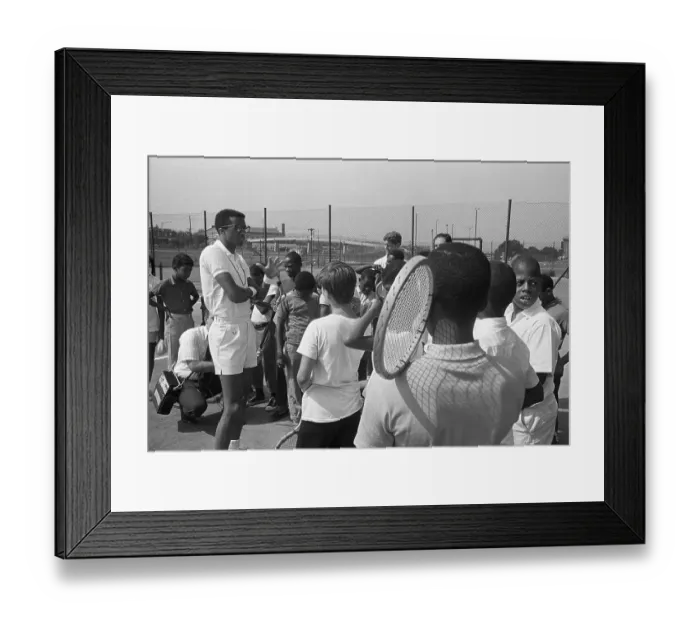 Framed Print : Arthur Ashe Standing with Youngsters Framed Print : Arthur Ashe Standing with Youngsters