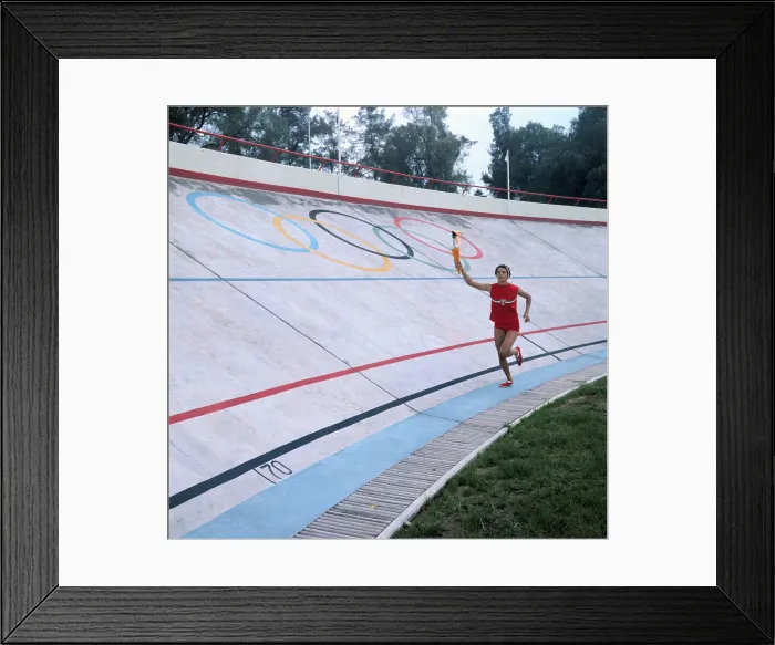 Framed Print : Enriqueta Basilio Running with Torch Framed Print : Enriqueta Basilio Running with Torch