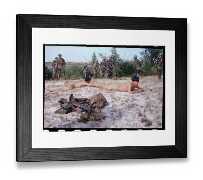 Framed Print : Captured North Vietnamese Being Stripped Framed Print : Captured North Vietnamese Being Stripped