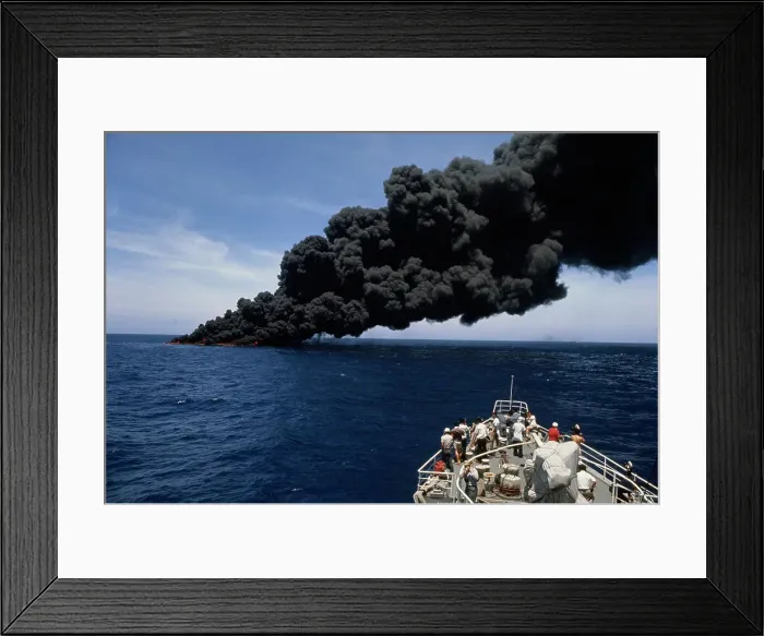 Framed Print : Thick Smoke Caused By Oil Spill Framed Print : Thick Smoke Caused By Oil Spill