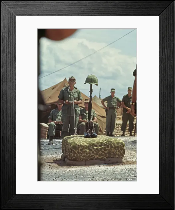Framed Print : Camp Eagle Memorial Ceremony, Vietnam War Framed Print : Camp Eagle Memorial Ceremony, Vietnam War