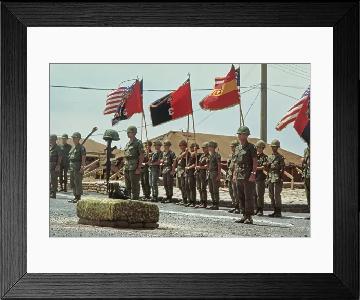 Framed Print : Camp Eagle Memorial Ceremony, Vietnam War Framed Print : Camp Eagle Memorial Ceremony, Vietnam War