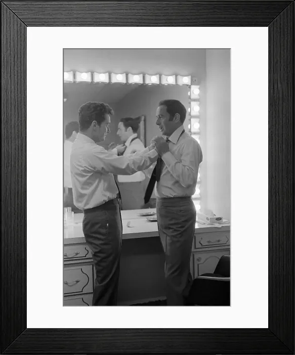 Framed Print : Regis Philbin Fixing Joey Bishop's Tie Framed Print : Regis Philbin Fixing Joey Bishop's Tie
