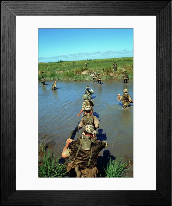 Framed Print : Soldiers Crossing River Framed Print : Soldiers Crossing River