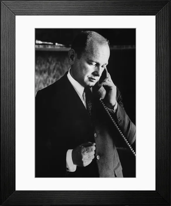 Framed Print : Bernard Cornfeld Making a Phone Call Framed Print : Bernard Cornfeld Making a Phone Call