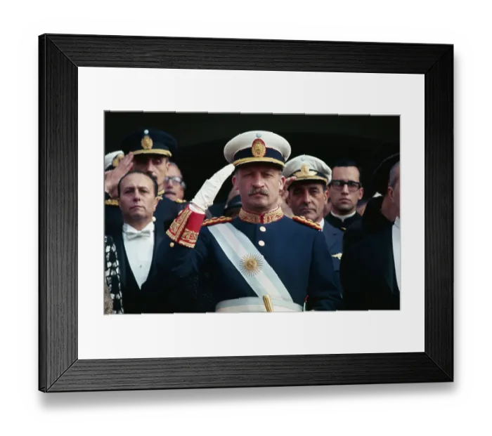 Framed Print : Juan-Carlos Ongania Saluting Framed Print : Juan-Carlos Ongania Saluting