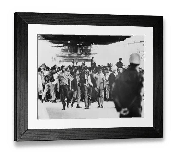 Framed Print : Demonstrating African American Youths Confront Authorities Framed Print : Demonstrating African American Youths Confront Authorities